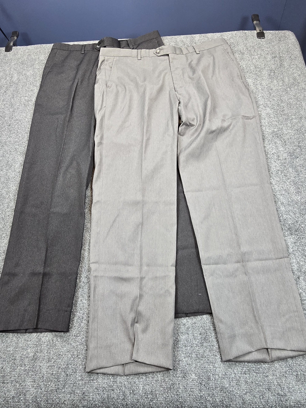 Lot of 2 Jos A Bank Signature Mens 34R Wool Dress Pants Gray Business Slacks